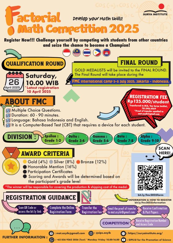 Daftar sekarang factorial math competition fmc 2025 surya institute